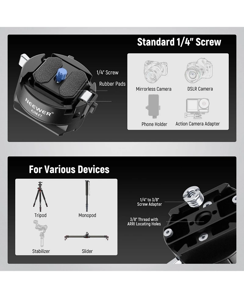 Neewer GM47 Camera Tripod for Dji Ronin Rs 4 Pro Rs 3 Rs