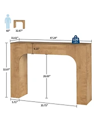 homfan 47 Inch Slim Farmhouse Console Table, Narrow Wooden Entryway Table, Space-Saving Hallway Furniture, Ideal Behind Sofa or in Foyer