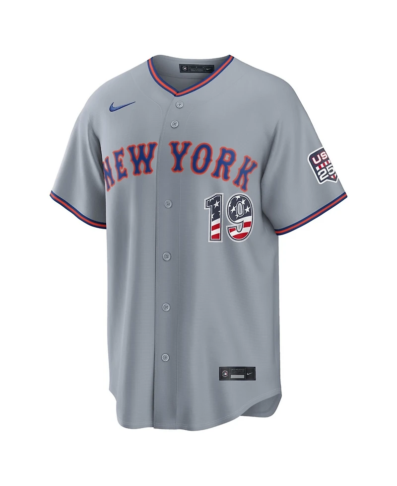 Nike Men's Bo Bichette Gray New York Mets Usa 250 Fourth of July Stadium Jersey