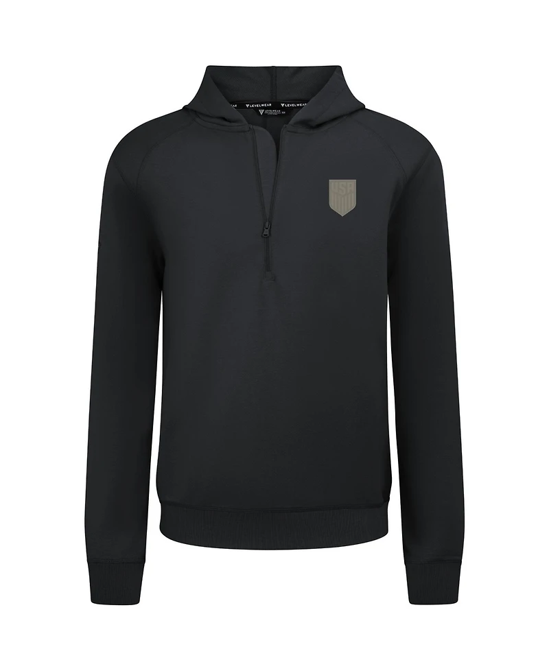 LevelWear Men's Usmnt Technic Tri-Blend Quarter-Zip Hoodie