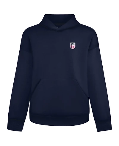 LevelWear Men's Navy Usmnt Luxe Signature Tri-Blend 3-d Patch Hoodie