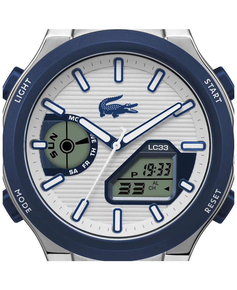 Lacoste Men's Quartz LC33 Blue Silicone Strap Watch 44.8mm