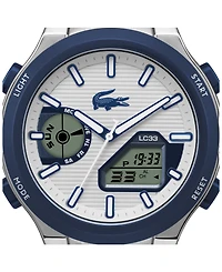 Lacoste Men's Quartz LC33 Blue Silicone Strap Watch 44.8mm