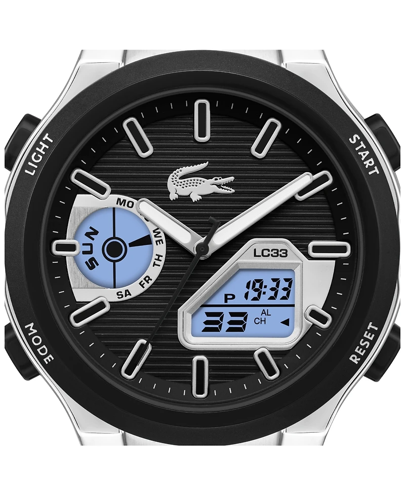 Lacoste Men's Quartz LC33 Silicone Strap Watch 44.8mm