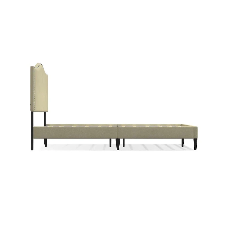 Glenwillow Home Leighford Queen Platform Bed Light Gray