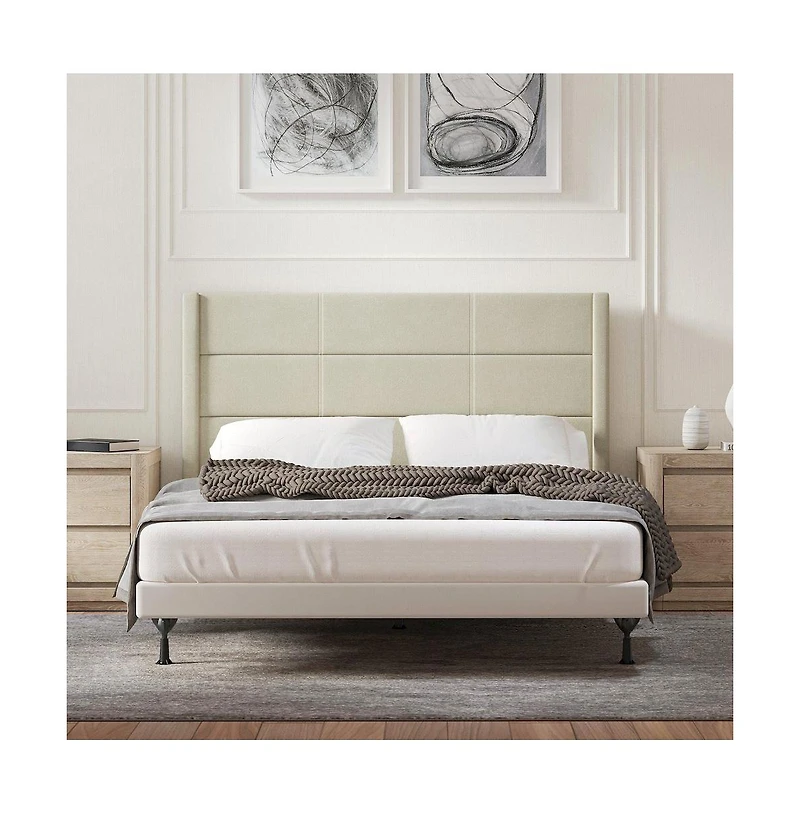Glenwillow Home Upholstered Headboard Queen Stone