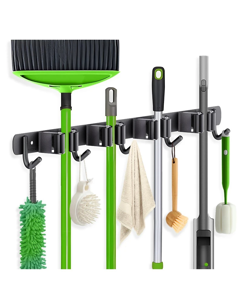 Xdovet Broom Holder Wall Mount Mop Hanger Metal Organizer