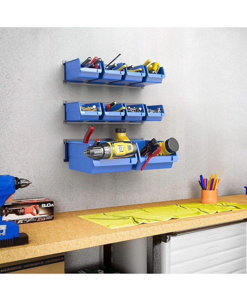 Xdovet Wall Mounted Storage Organizer Small Parts Metal Rails