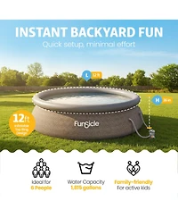 Funsicle QuickSet Ring Top Above Ground Swimming Pool, Basketweave