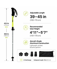 Ayamaya Collapsible Trekking Poles 110cm - Lightweight Folding Hiking Poles