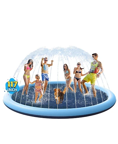 Aofar Non-Slip Splash Pad Sprinkler Pool Outdoor Water Play Mat Pet Dog