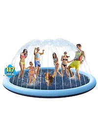 Aofar Non-Slip Splash Pad Sprinkler Pool Outdoor Water Play Mat Pet Dog