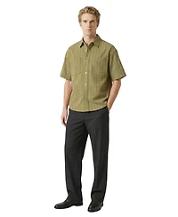 Modenaire Men's Plaid Short-Sleeve Button-Front Shirt