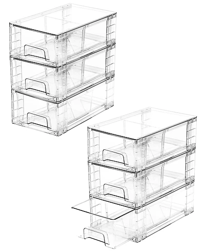 Stackable Plastic Organizers with Handles Dividers