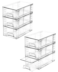 Stackable Plastic Organizers with Handles Dividers