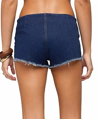 Edikted Women's Svea Lace Up Denim Micro Shorts