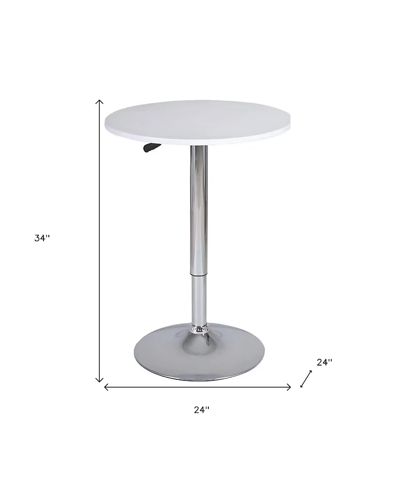 HomeRoots 24" Rounded Wood and Iron Bar Table