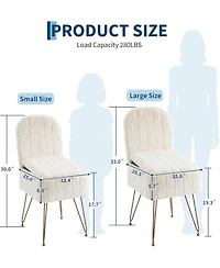 gaomon Vanity Stool Chair with Backrest, Square Ottoman with Hidden Storage Compartment, Soft Faux Fur Fabric, 280 Lbs Weight Capacity