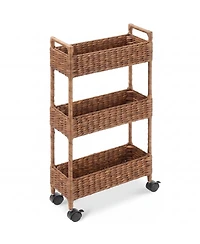 Best Choice Products 3-Tier Slim Rolling Nursery Caddy with Wheels, Utility Cart for Storage Organization