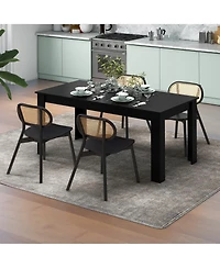 Gymax 63'' Dining Table Rectangular Modern Kitchen Table For 6 People Home Furniture