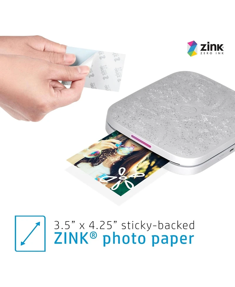 Hp Sprocket 3x4 Portable Printer - Instant Photo Printer, Album, Zink Paper and Scissors Bundle