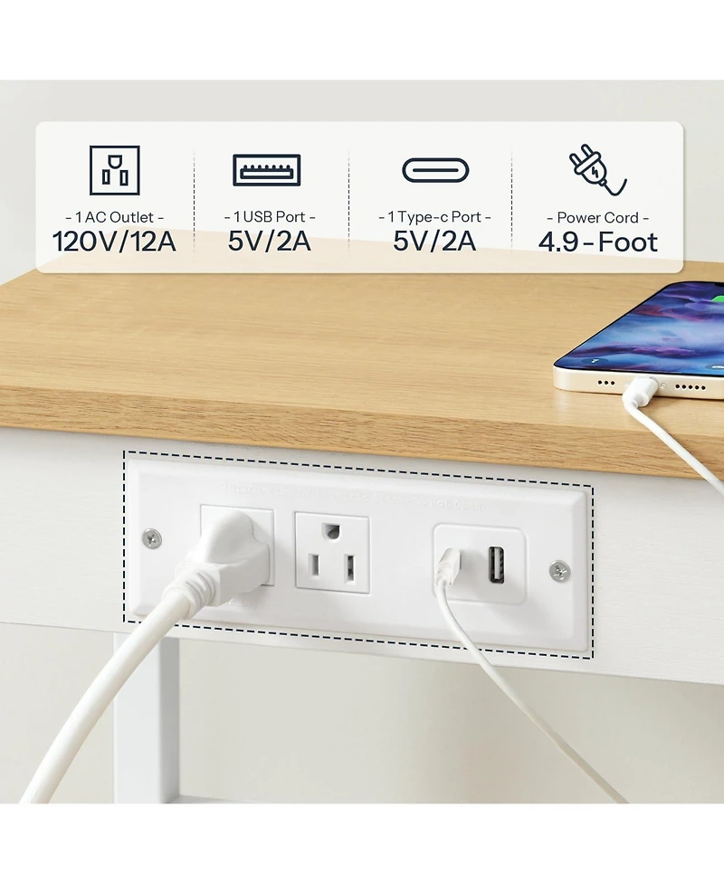 Slickblue Living Room Side Table with Charging Station, Usb Ports and Storage Shelves