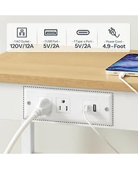 Slickblue Living Room Side Table with Charging Station, Usb Ports and Storage Shelves