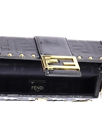Pre-Owned Fendi Mini Baguette Trunk Bag Zucca Embossed Leather