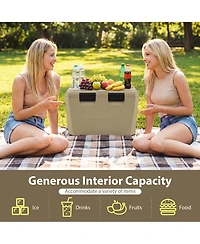 Sugift 37 Quart Portable Insulated Cooler Hard Shell with Cup Holders and Drain Plug