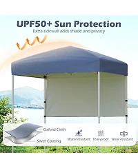 Sugift 6 x 4 ft Pop Up Canopy Tent with One Half Sidewall and Carrying Bag