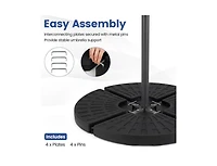 Lucky One 4 Piece Patio Umbrella Base 140 lbs Fillable with U Locking Pins Stand