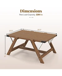 Slickblue Rustic Farmhouse Coffee Table with Decorative Nailhead Accents for Living Room