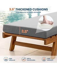 Pocassy Outdoor Chaise Lounge Cushion, Water-Resistant Patio Lounge Chair Cushion 1 Piece, Thick Lounger Pad with Straps
