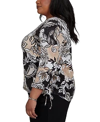 Alfred Dunner Plus Paisley Neutrals Knit Top