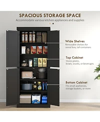 Homcom 72" Kitchen Pantry Storage Cabinet with 4