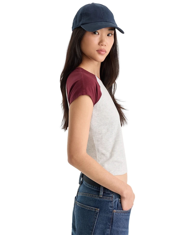 Good American Women's Raglan Short-Sleeve Crewneck T-Shirt