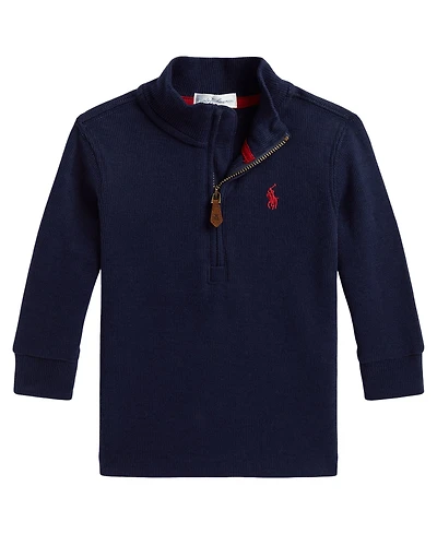 Polo Ralph Lauren Baby Boys' Estate-Rib Quarter-Zip Sweater