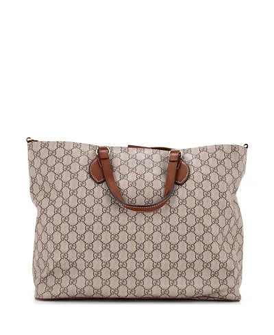 Pre-Owned Gucci Medium Convertible Soft Tote Gg Coated Canvas with Leather
