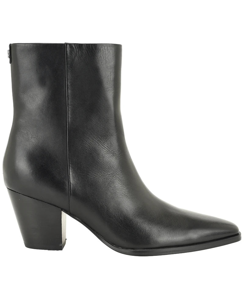 Calvin Klein Women's Hartford Leather Square Toe Dress Booties