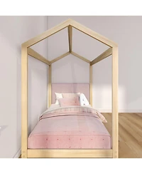 Max & Lily Twin House Bed Blonde And Floating Headboard for Bunks, 945 x 535mm