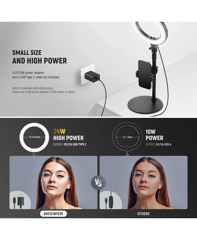 Neewer RH12B Ring Light with 24W for select iPhone models