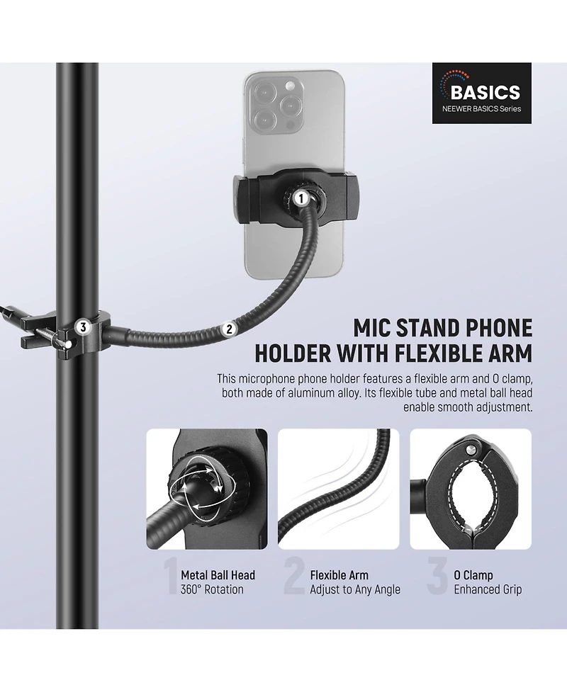 Neewer MS009 Photography Light Stand for select iPhone and Android mobile devices