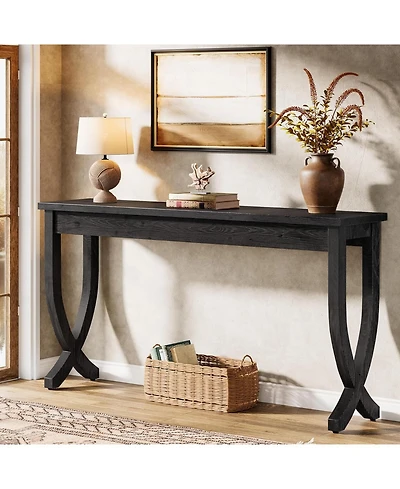 Tribesigns Solid Wood Console Table for Entryway, 63-Inch Narrow Long Sofa Table, Farmhouse Hallway Living Room, Entrance