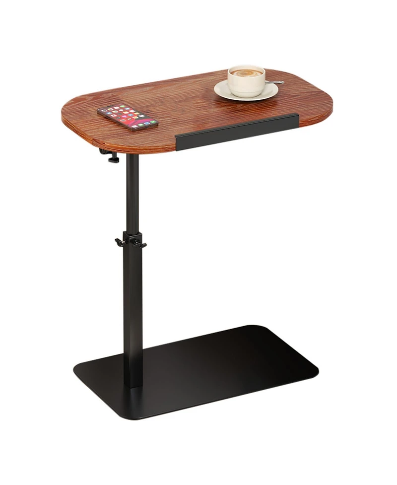 homfan Wood Color C-Shaped Side Table
