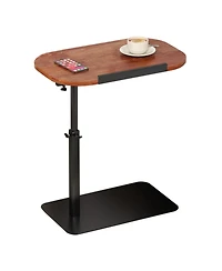 homfan Wood Color C-Shaped Side Table