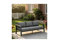 gaomon Outdoor 3-Seat Aluminum Patio Sofa Chair, Outdoor Furniture for Garden, Balcony, Deck, Backyard
