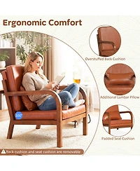 Slickblue Modern Accent Chair Upholstered Armchair for Living Room Bedroom