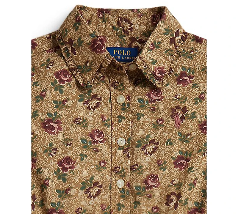 Polo Ralph Lauren Girls' 7-16 Floral Cotton Poplin Shirt Dress