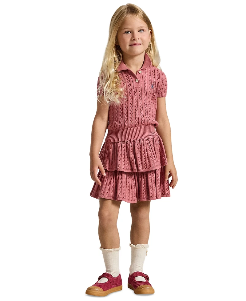 Polo Ralph Lauren Girls' 2T-6X Mini-Cable Tiered Cotton Skirt