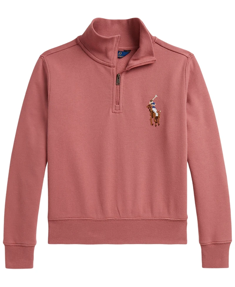 Polo Ralph Lauren Girls' 7-16 Quarter-Zip Long-Sleeve Sweatshirt